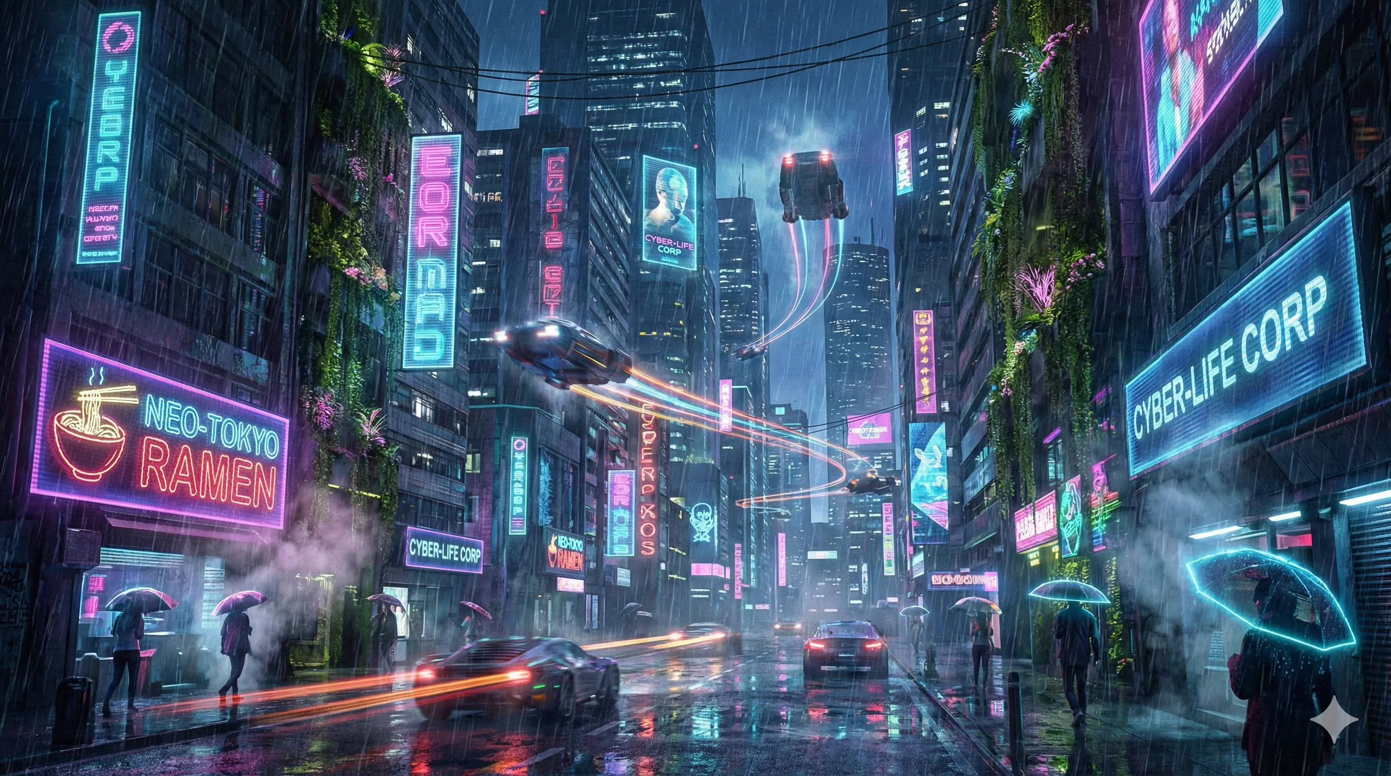Cyberpunk Metropolis background blur