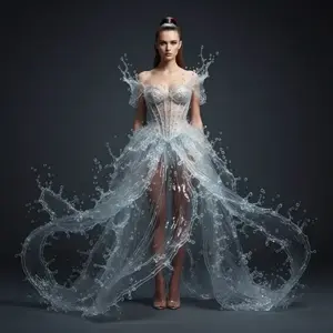 High fashion surreal water splash portrait – BanaGen AI Nano Banana generated