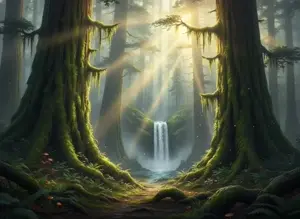 Mystical ancient redwood forest sunlight – BanaGen AI Nano Banana generated