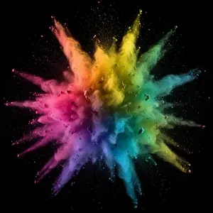 Rainbow color powder explosion black background – BanaGen AI Nano Banana generated