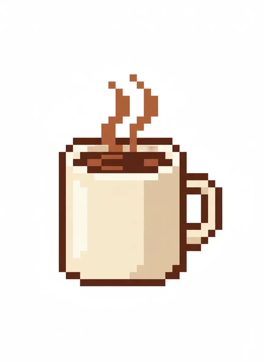 AI generated pixel art retro coffee logo - BanaGen