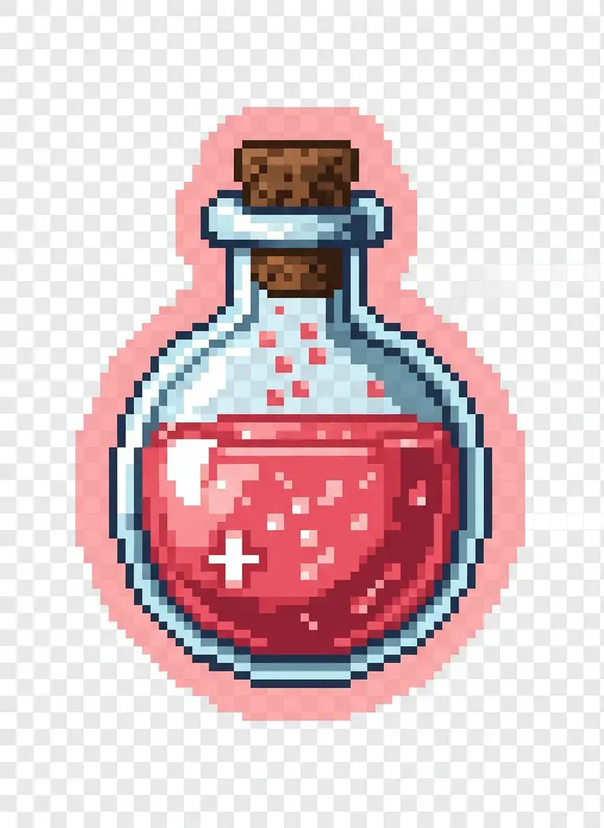 AI generated pixel art health potion - BanaGen