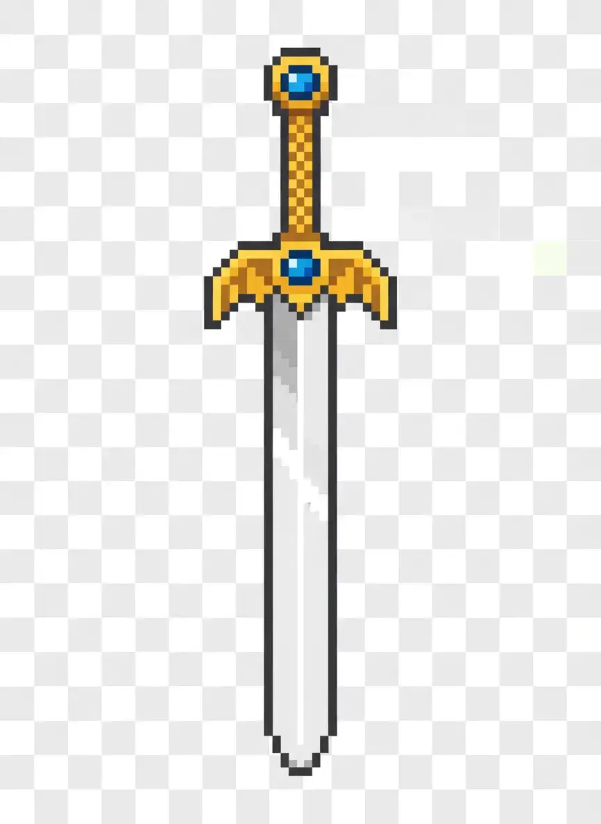 AI generated pixel art sword icon - BanaGen