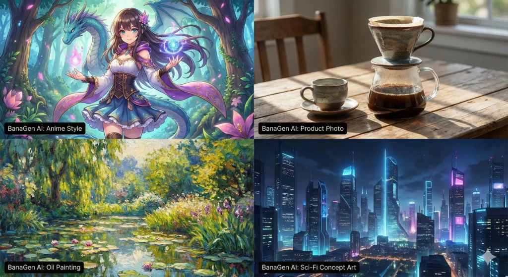 Google Text to Image vs. Nano Banana: Which is the Best Free AI? 2 Nano Banana AI image styles comparison