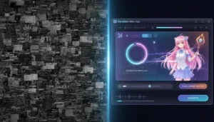 Comparaison entre logiciel complexe et application IA simple pour modifier une image
